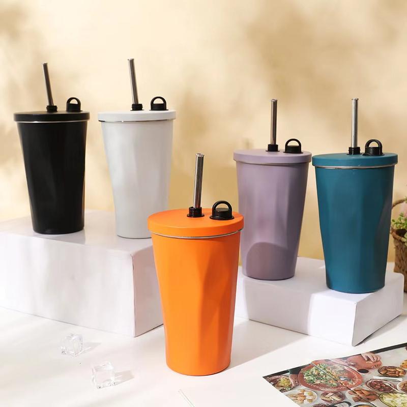 Amazon's latest outdoor sports water cup insulated cup 304 stainless steel insulated diamond cup gradient portable portable cup large capacity coffee cup with straw 600ml vacuum tumbler 4