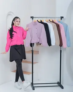 Jaket Olahraga Wanita Jogging Casual Parasut Cringkle Jumbo Atasan