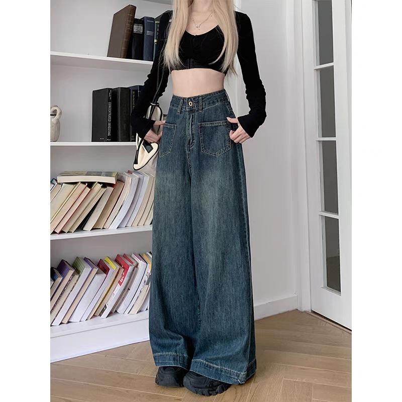 Product Introduction of COD LULU Biru Retro High Waist Kuolt Celana Jeans Panjang Wanita 4