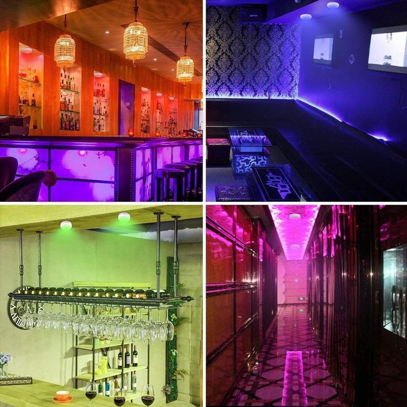 16 Colors Remote Control Lampu LED Adjustable RGB Wireless Touch Sensor Wall Lamp Changing Lamp Led Pat Lamp Mini Puck Light Cabinet Light Wardrobe Light Kitchen Stairs 2
