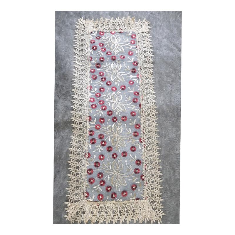 taplak meja ruang tamu mewah ukuran 100 x 40cm rajutan bordir 2
