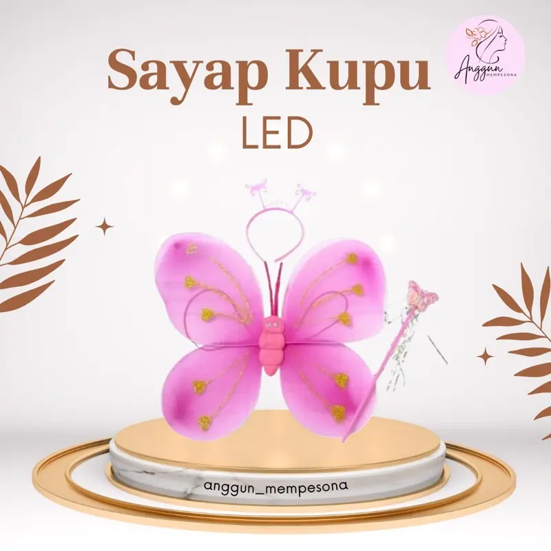 Anggun/ mainan anak/ sayap kupu/ sayap kupu LED/ mainan lucu/mainan perempuan/ aksesoris