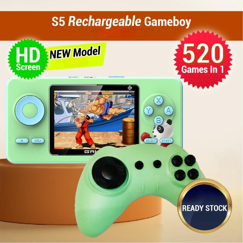 Máy Chơi Game Cầm Tay S5 Chính Hãng, 520 Trò Chơi Cổ Điển Tích Hợp, Có Thể Sạc Lại, Màn Hình Độ Nét Cao, Hỗ Trợ Máy Chơi Game Gameboy Cho 2 Người Chơi, Được Gửi Trong Vòng 24 Giờ