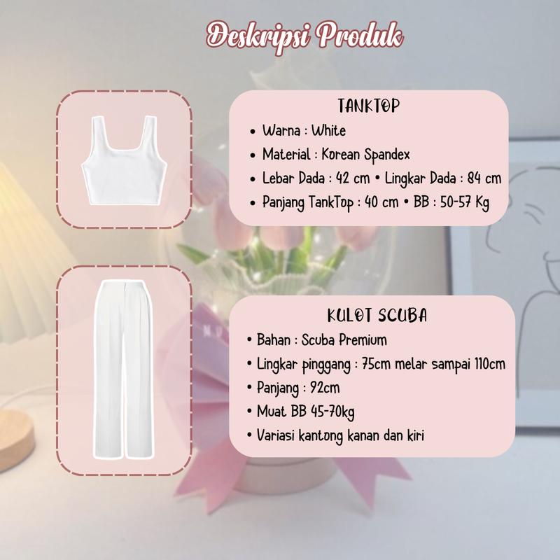 Set Pakaian 3 In 1 Wanita Korean Style Terbaru Model Celana Kulot Cardigan Inner Set AD126 - Panjang, Baju 5