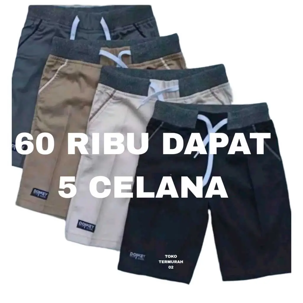 TURUN HARGA!! CELANA PENDEK CHINOS PRIA DEWASA 60 RB DAPAT 5 PCS/ CELANA PENDEK CHINOS COD BAYAR DIRUMAH