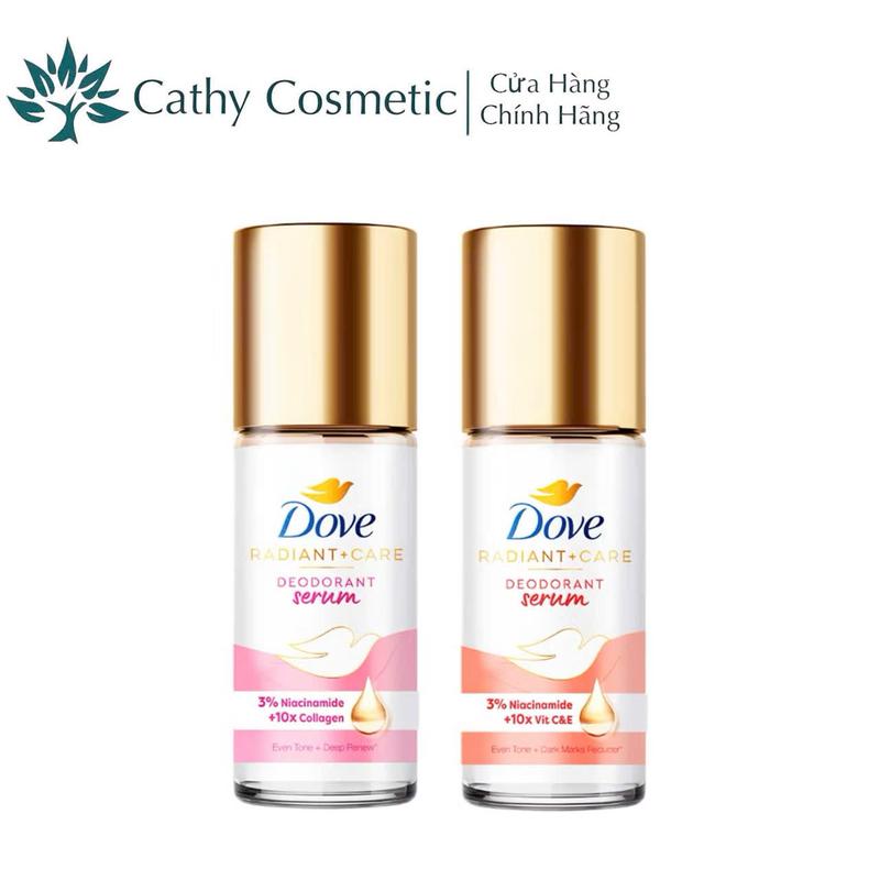  Dove Lăn Khử Mùi Tinh Chất Serum Sáng Da Mờ Thâm 45ml Với 3% Niacinamide & 10x Collagen 