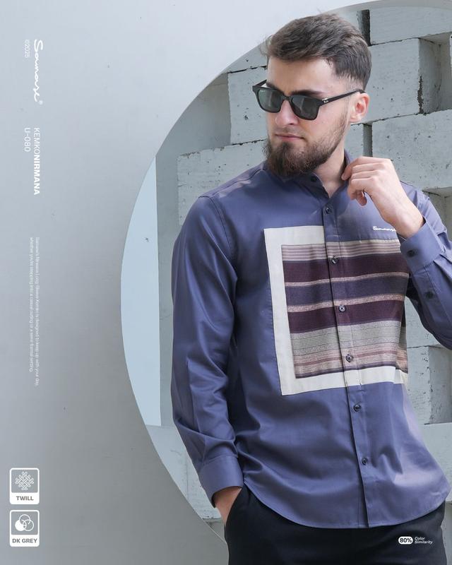 SAMASE KEMKO Kemeja Koko Nirmana Lengan Panjang 01U080 Twill x Corduroy x Special Fabric 0