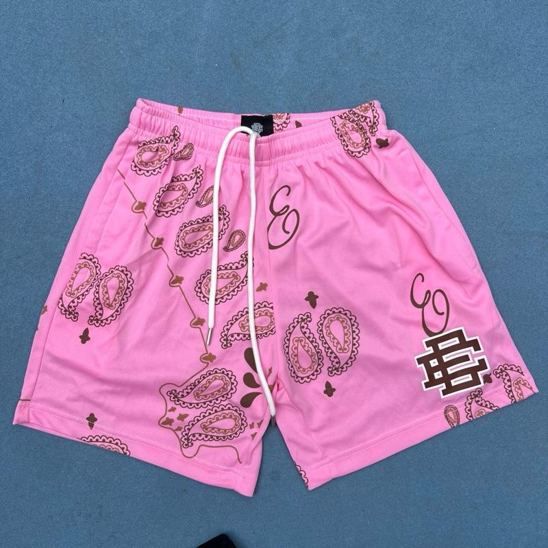 Quần short nam Âu Mỹ in kéo sợi hoạ tiết thổ cẩm chất liệu polyester vải co dãn 2 chiều thoáng khí, mỏng mát mặc hè, from trên đầu gốisize 40-110kg của nhà DUMIMAN xl 【 9 】 d093 quần short xanh látúi lớn Menswear 4