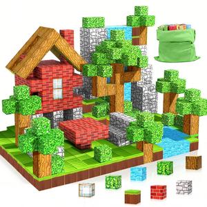 磁気ブロックセット 収納バッグ付き、3歳以上の子供のための教育玩具、男女兼用ギフト、30/60/90ピース入り