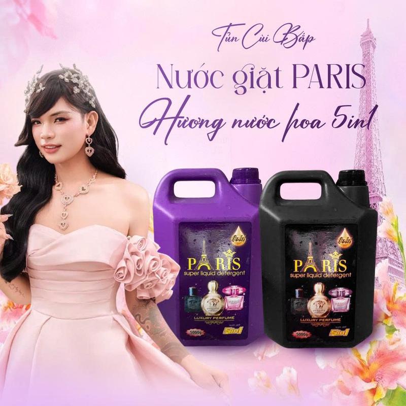 CAN NƯỚC GIẶT PARIS HƯƠNG NƯỚC HOA 5 in 1 kan 5000g (5kg)