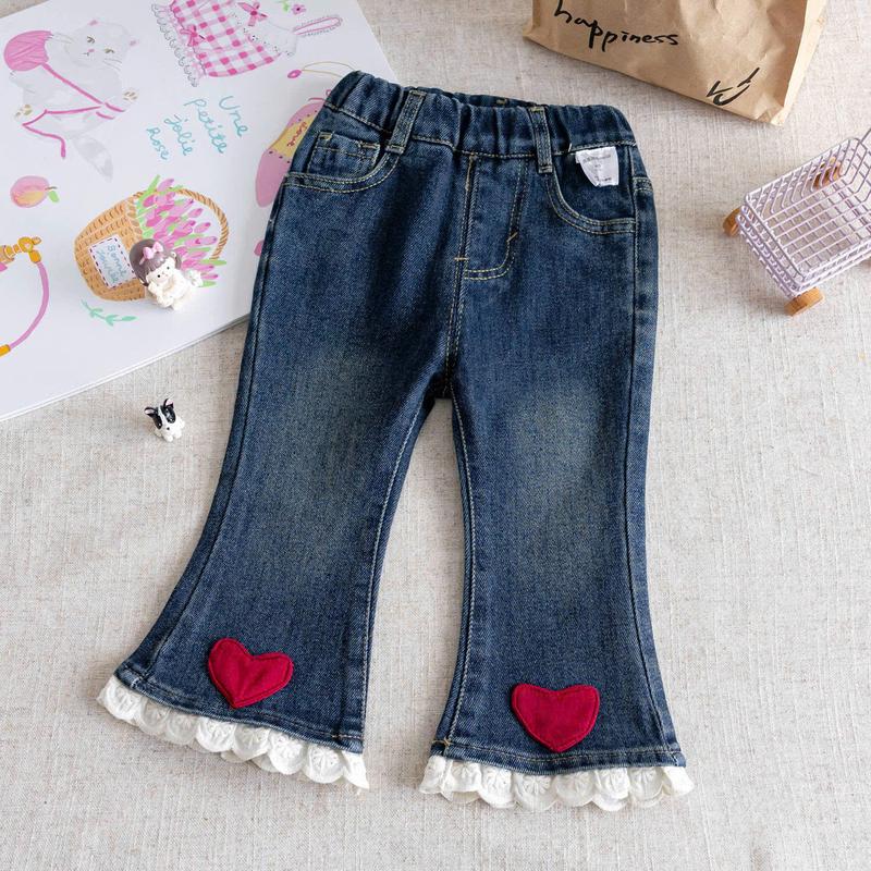   Bongkids  - QL5 - Quần jean ống loe  cho bé gái chất liệu mềm xịn đẹp kiểu dáng dễ thương có đủ sz cho bé từ 12 - 40kg 