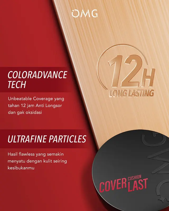 ENVIO - OMG Oh My Glam Coverlast Cushion 15gr - Cushion High Coverage Long Lasting OMG 5