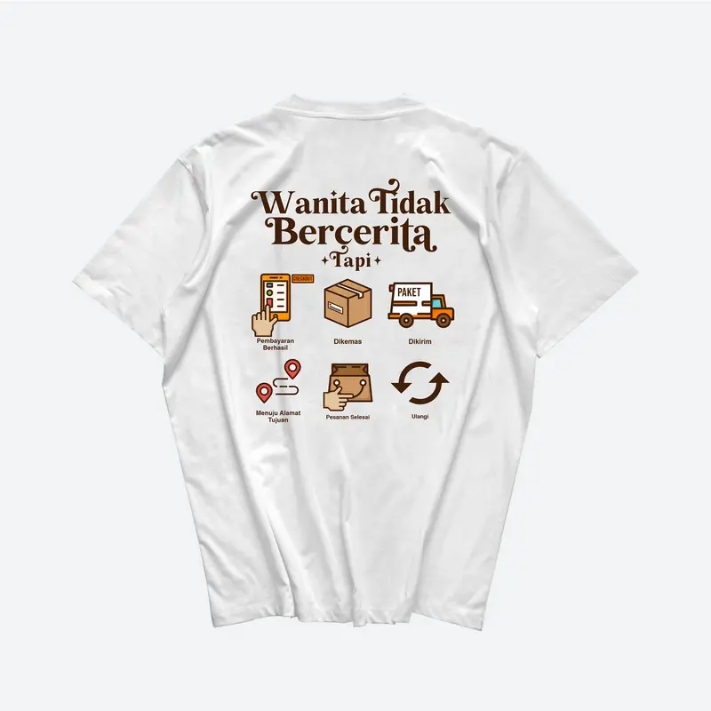 Kepswell - Kaos Wanita Tidak Bercerita V1 - Kaos Kata kata - Kaos Premium Kaos Premium Cotton Combed 24s Unisex 1