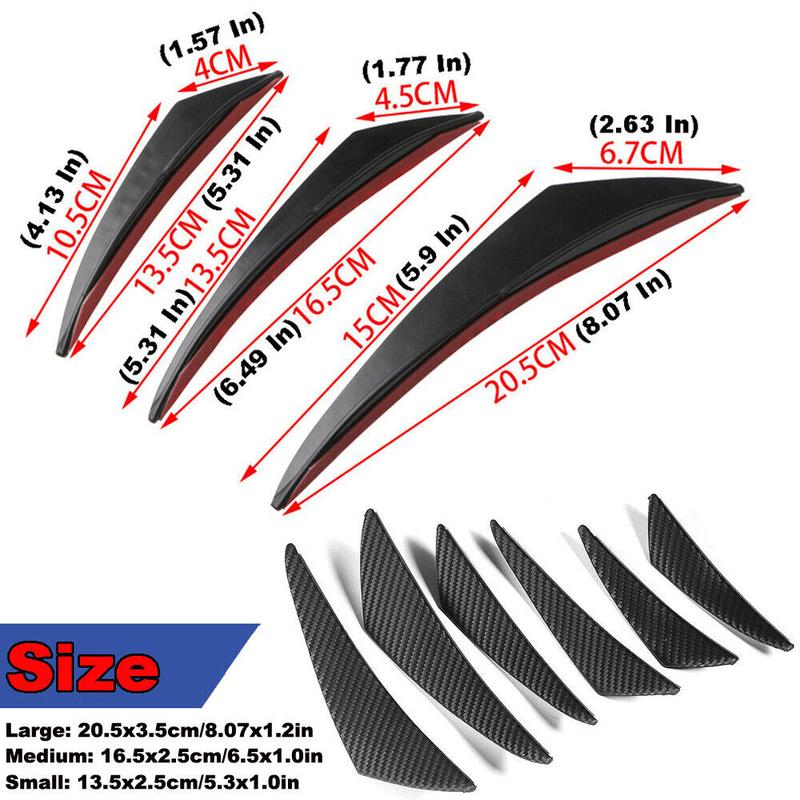 Product Introduction of Universal Car Spoiler Canards Kit Auto Front Bumper Lip Splitter Valence Stickers Body Anti-Collision Diffuser Exterior Soft Rubber Decorative Accessories 17