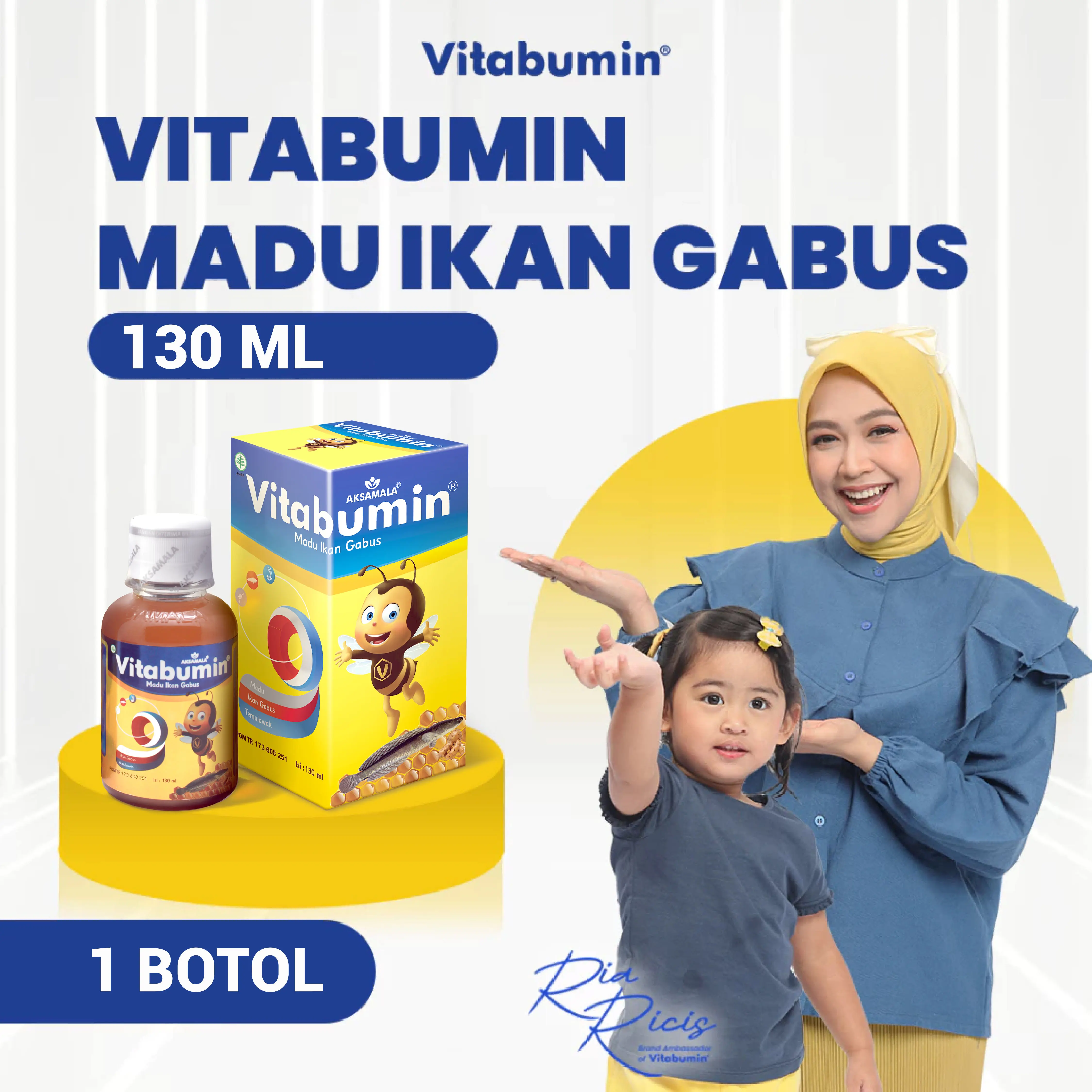 Vitabumin 130 ml - Madu vitamin ekstrak minyak ikan gabus untuk sikecil pelancar Bayi