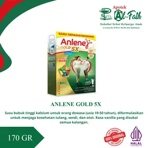 Anlene Gold 5X Susu Tinggi Kalsium Halal 170 Gram Vanilla