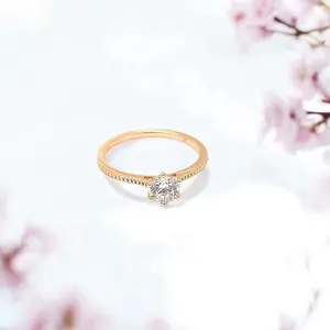 Cincin Keira • (Size 6-10) Cincin Mata Satu • Cincin Soliter • Cincin Warna Gold dan Silver • Titanity Jewelry