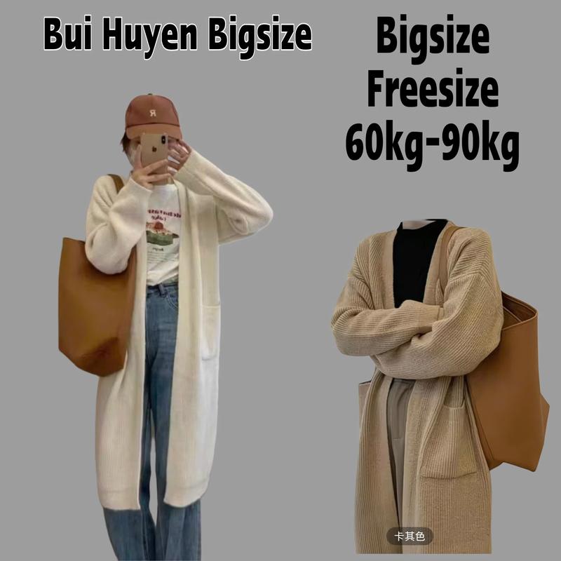 Áo Khoác Len Cadigan Dáng Dài Có Túi BIGSIZE FORM 60-90KG