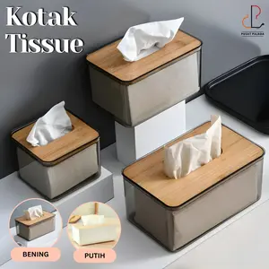 PV88 Kotak Tisu Bambu Minimalis Tissue Box Organizer Nordic Style Aesthetic Tutup Kayu