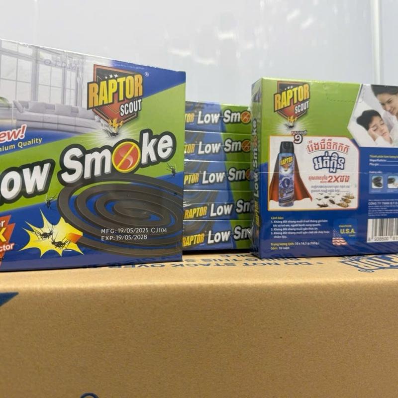  Combo 10 hộp  100 khoanh  nhang muỗi Raptor  diệt muỗi hiệu quả  