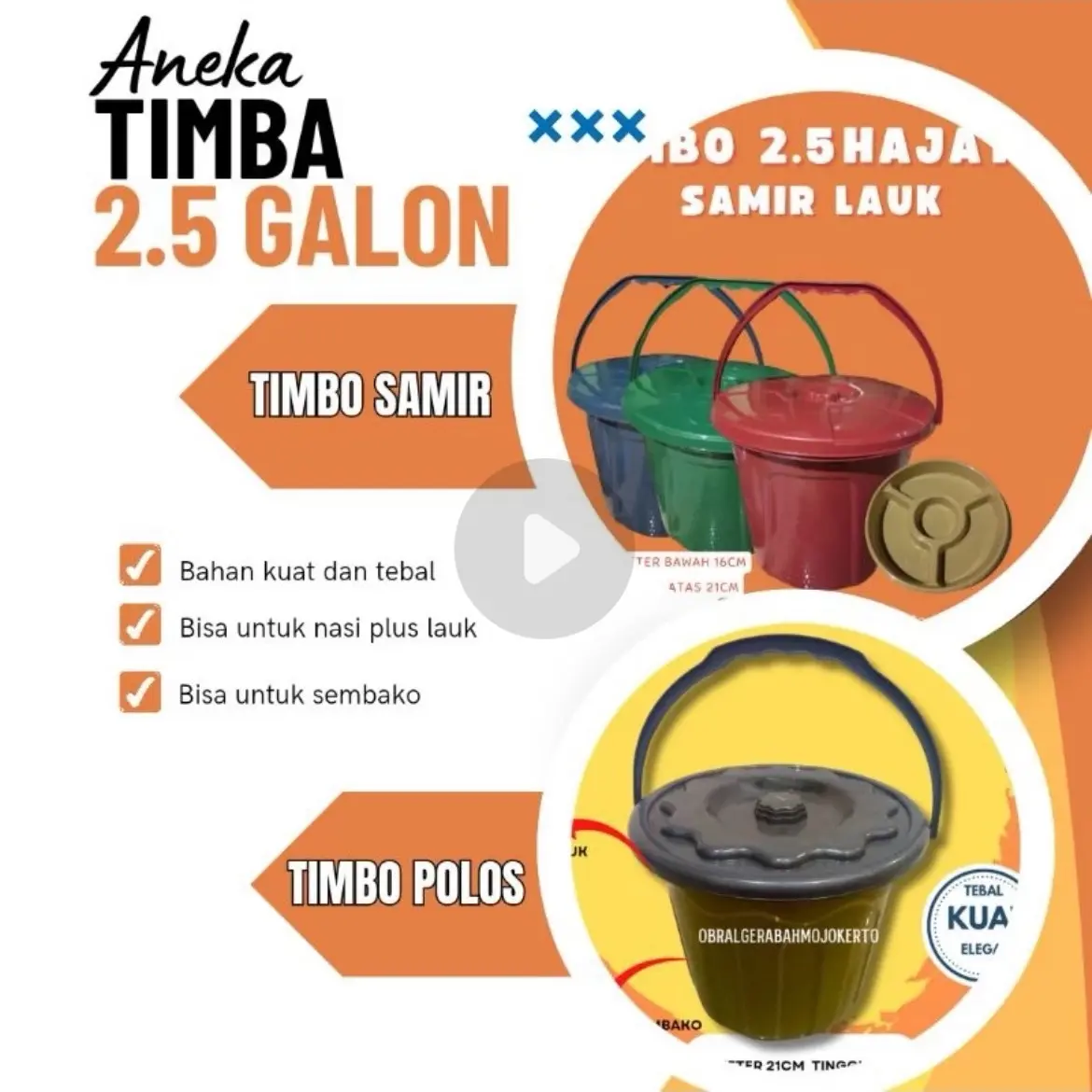 Timba Hajatan 2,5 GL timba berkat,slametan