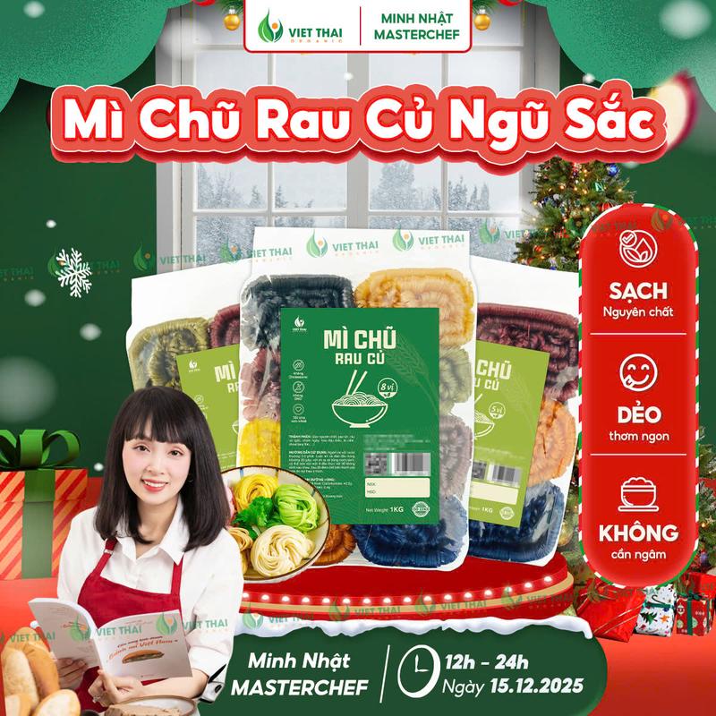 MỚI Mì Chũ Rau Củ Ngũ Sắc Mix Vị Thức Ăn Ngon Sạch Eatclean Healthy Food Thực Dưỡng Gói 1Kg Việt Thái Organic