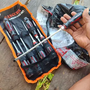Obeng Set 7Pcs / Obeng Tembus / Obeng Magnet Min Dan Plus / Tip Magnetik Chrome Vanadium Obeng