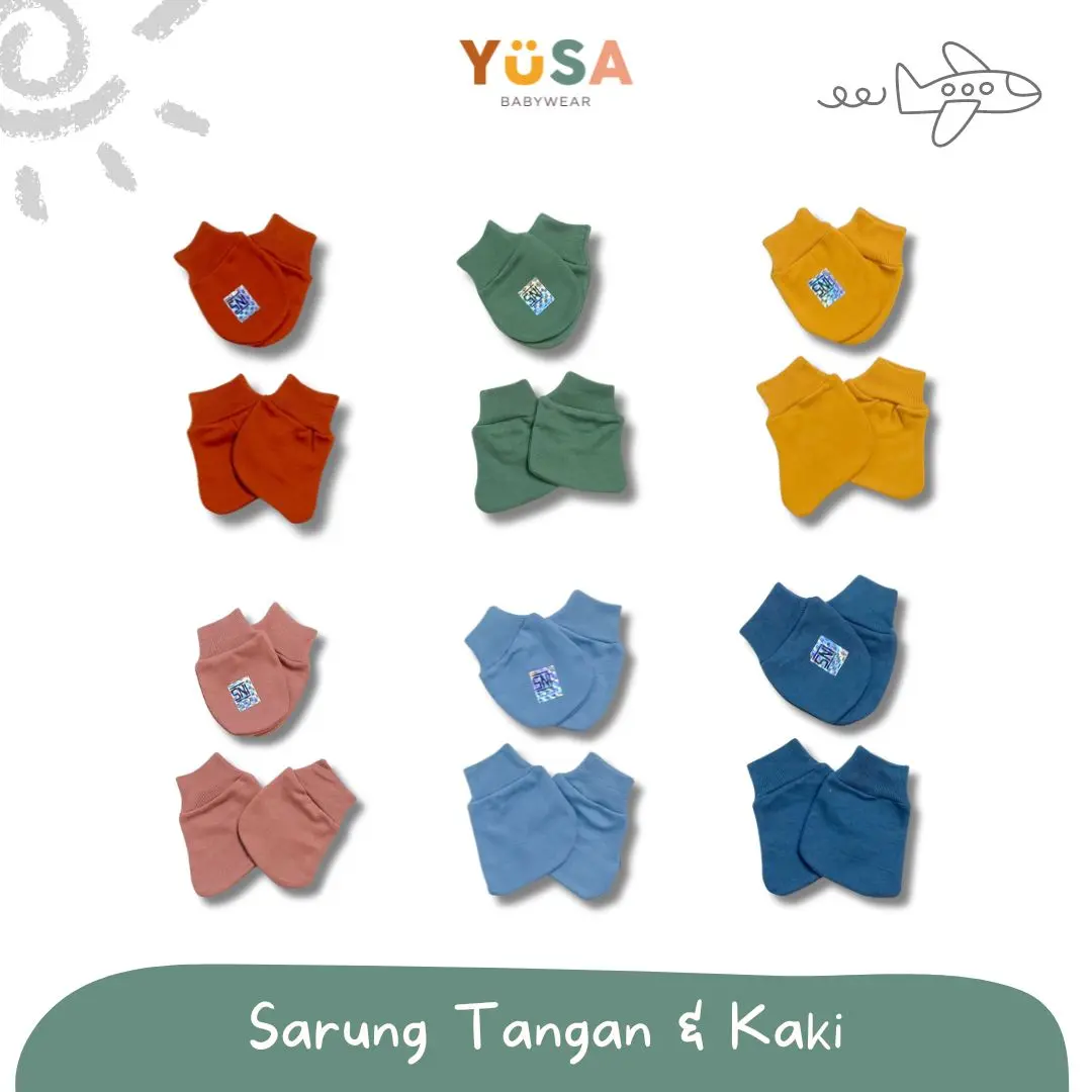 Yusa - Set Sarung Tangan & Kaki Baby New Born Polos