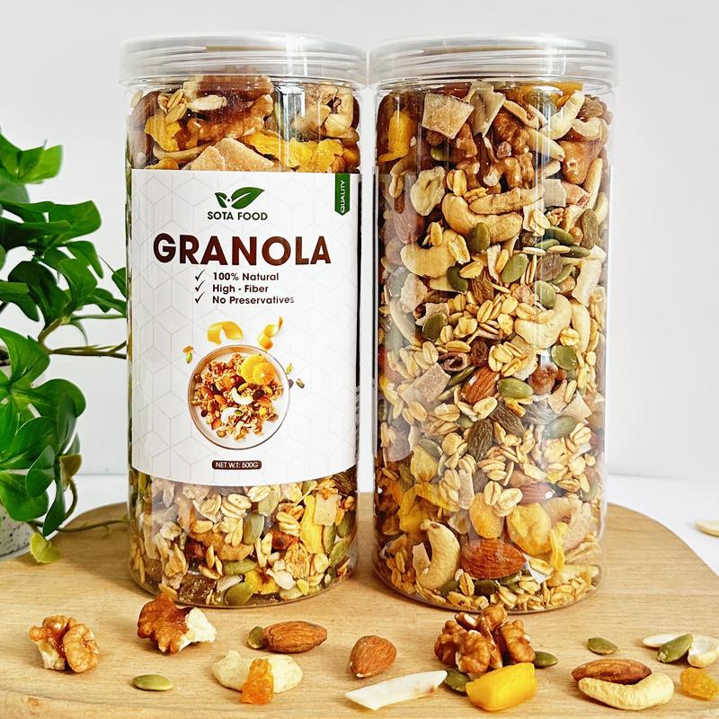 [Combo 2 hộp siêu hạt] Granola siêu hạt ngũ cốc ăn kiêng eat clean healthy food 15% yến mạch - hộp 500g