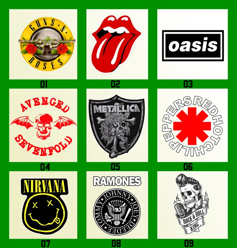SABLON DTF Premium Setrika - Ukuran 10x10 Motif BAND Tahan Lama dan Awet 0