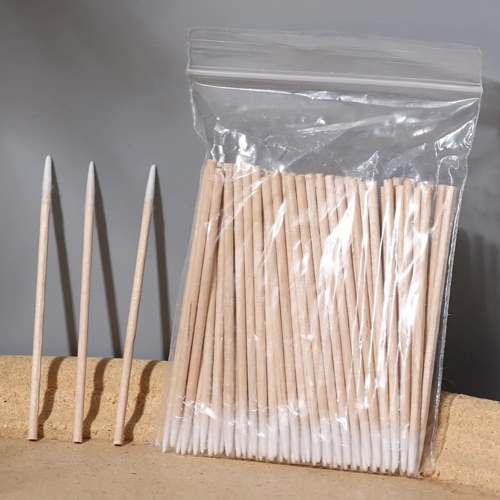 100pcs Wooden Cotton Swabs Stick for Ears Eyebrow Lips Eyeliner Tattoo Makeup Cosmetics Tools Clean Cotton Swabs