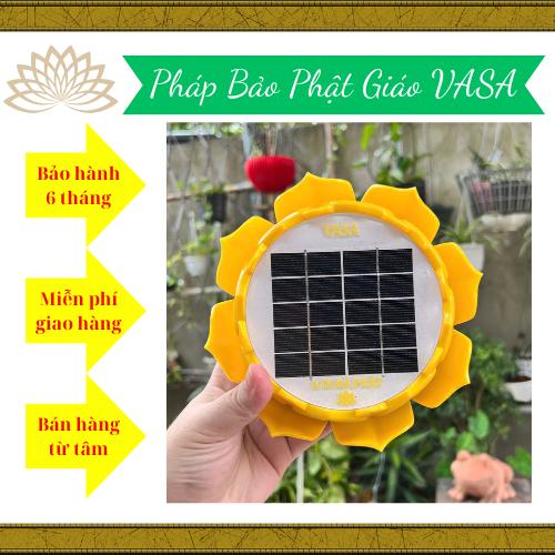 Máy Tụng Kinh Địa Tạng Năng Lượng Mặt Trời, Sen Vàng, Đường Kính 15cm, Âm Thanh To Rõ