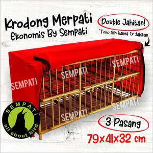 SEMPATI Krodong Kerodong Sangkar Kandang Burung Merpati 3 Pasang Petak 6 Pintu Eco Merek Sempati Krodong Dongdang Burung Merpati Kain Penutup Sangkar