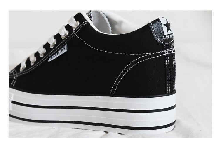 Product Introduction of fashion women shoes canvas platform sneakers white tennis shoes Vulcanize 7