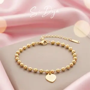 SiDya - Gelang Rantai Biji Lada Eternal Love 520 Liontin Elegan Anti Karat Anti Alergi Desain Cinta Abadi