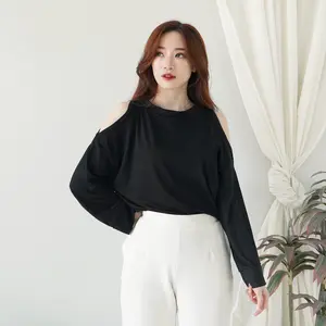 Korean Longsleeve Top Oversize Atasan Wanita Kaos Lengan Panjang Baju Polos 103