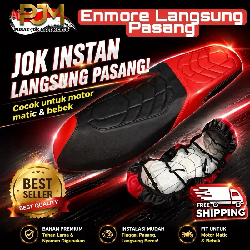 Cover Jok Enmore Pakek Karet untuk Motor Beat, Scoopy, Vario, Nmax, PCX, Adv, Aerox