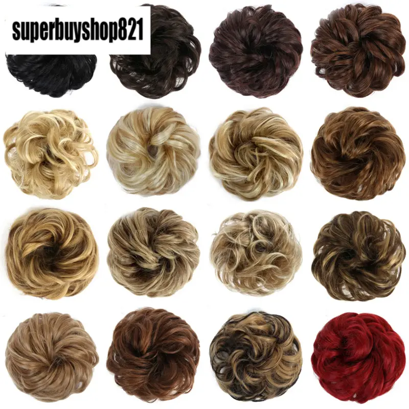 Tóc Nối Búi Tóc, Tóc Tổng Hợp, Kiểu Xoăn Xù Lơ Lộng Và Co Giãn, Scrunchies Tóc, Tóc Giả Chignon, Dành Cho Nữ
