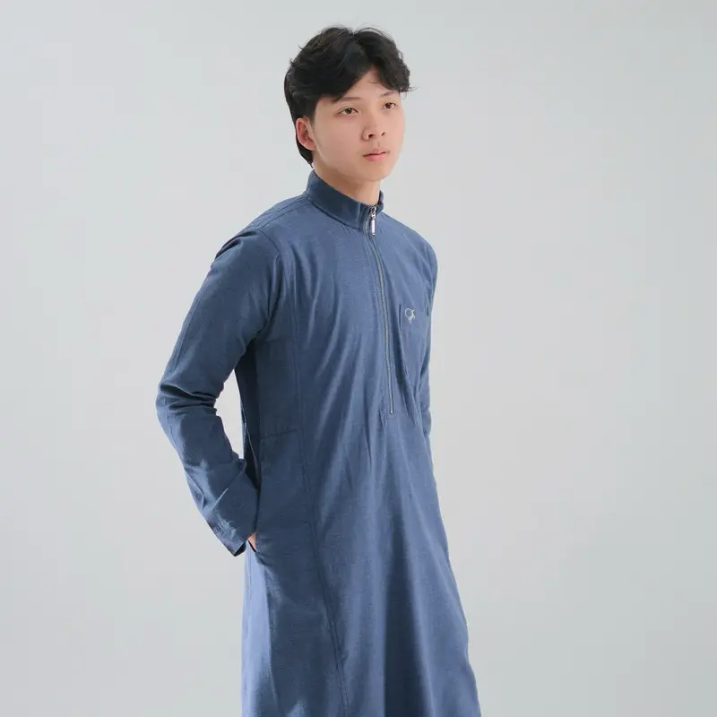 Gamis Alva Denim Slimfit ALVARAZKA - [Limited] - Thobe Jubah Pria Katun Denim 5
