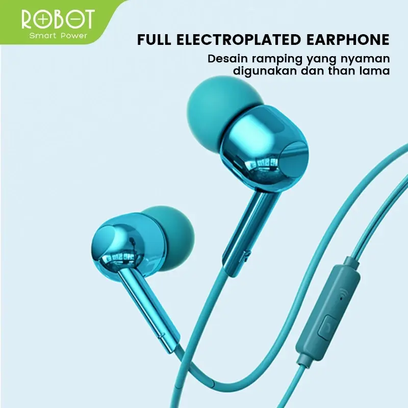 Headset Robot RE40 Headset Wired Earphone Full Electroplated Original - Garansi 1 Tahun [BISA COD] 2