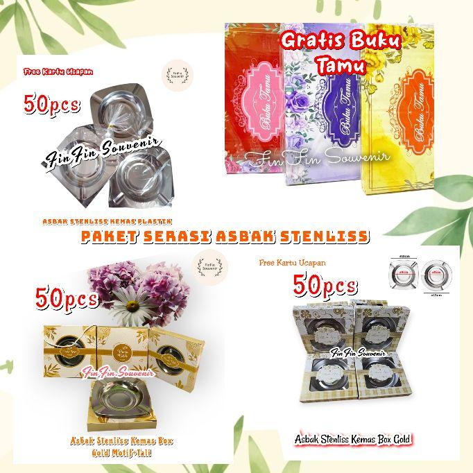 Product Introduction of (isi 150pcs) Paket Serasi Souvenir Asbak Stenliss Gratis buku tamu undangan Souvenir pernikahan / Souvenir Khitanan/ Hadiah pesta bermanfaat 0