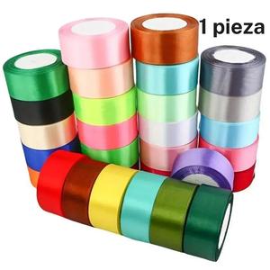 Cinta de satén de poliéster 4 cm x 22 m para envolver regalos, cinta multicolor vibrante hecha a mano, duradera y resistente al desvanecimiento, perfecta para bodas y festividades