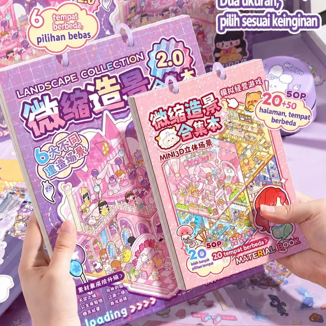 Buku Sticker SCENE Puzzle Miniatur 3D Book Landscape Collection