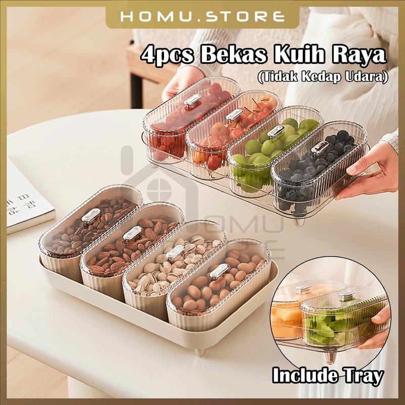 4pcs Bekas Kuih Raya Set Balang Biskut Raya Set Acrylic Beka - TikTok ...