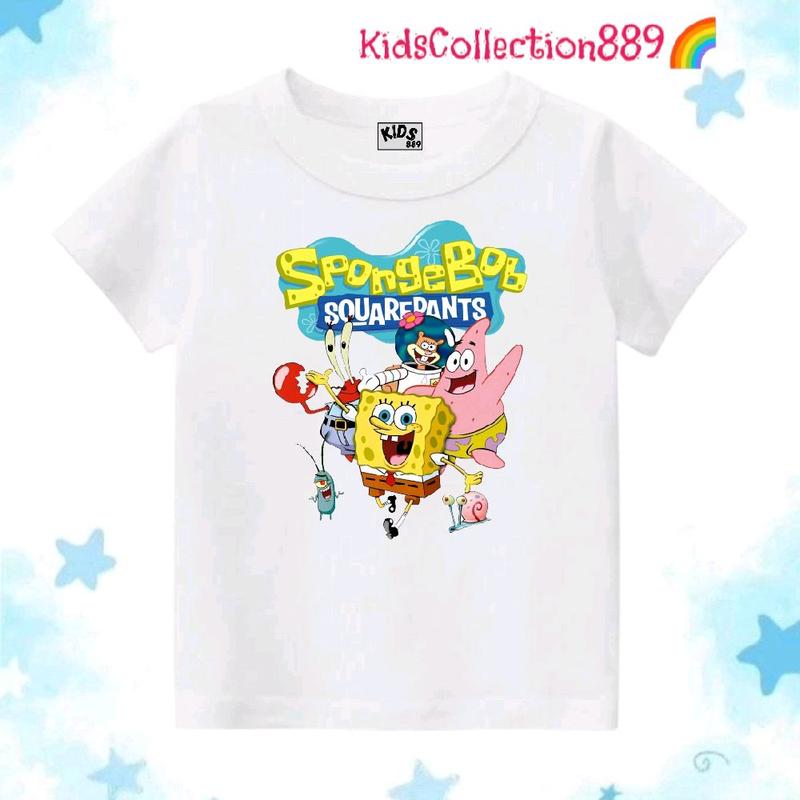 Kidscollection889 || T-shirt || Baju Kaos anak cewek cowok gambar Spongebob -02 3