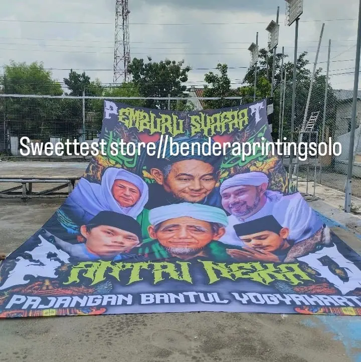 BENDERA SHOLAWATAN + BENDERA PECINTA SHOLAWAT + BAHAN POLYSTER + BENDERA PRINTING +COD+BONUS STIKER 0