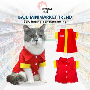 Kostum Kasir Mini Market untuk Kucing dan Anjing - Baju Alfamart untuk Anjing dan kucing - Kostum Kucing Seragam Kasir Toko - Baju Kucing Anjing Lucu Cowok Cewek - Baju Kucing Anjing Kelinci Monyet Murah Model Kasir Alpawmart - Aksesoris Hewan Peliharaan