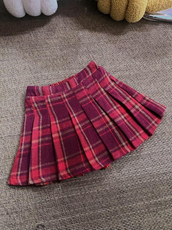 Chân Váy Lẻ Dạ Mềm Caro 22T Dành Cho Bé Gái