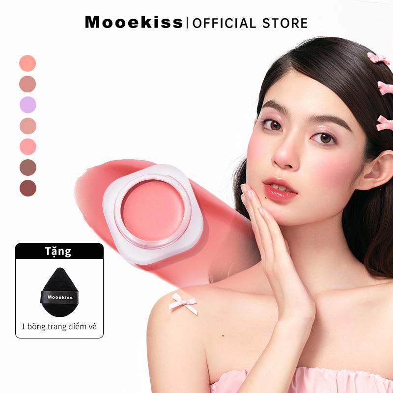 (COD) Mooekiss phấn má hồng kem, màu matte, chống nước, giữ màu 12h, mềm mịn dưỡng da 5g*1++【tặng 1 bông trang điểm và