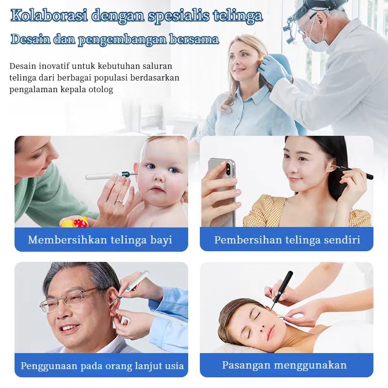 2025 KAKIMI Newest Alat Pembersih Telinga KorekKuping Kamera LED smart Visual Ear Stick WIFI waterproof Kotoran Removal Dilengkapi dengan empat tusuk telinga Cleaning korek kuping kamera alat pembersih telinga
